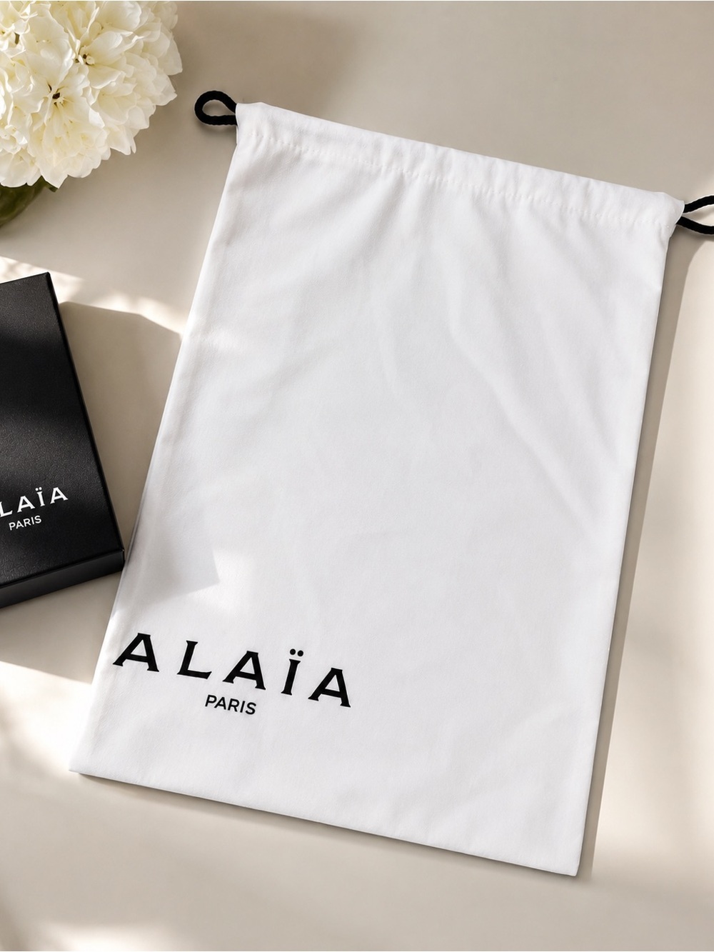 Alaïa Paris Large White Designer Dust Bag 14x18.5 Storage Pouch